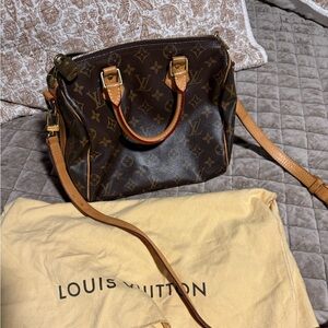 Louis Vuitton Dark Brown Monogram Satchel speedy Bandoulière 25 LV